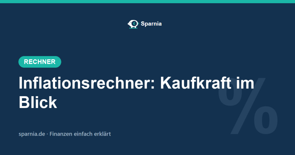 Inflationsrechner von Sparnia – Kaufkraftverlust durch Inflation berechnen