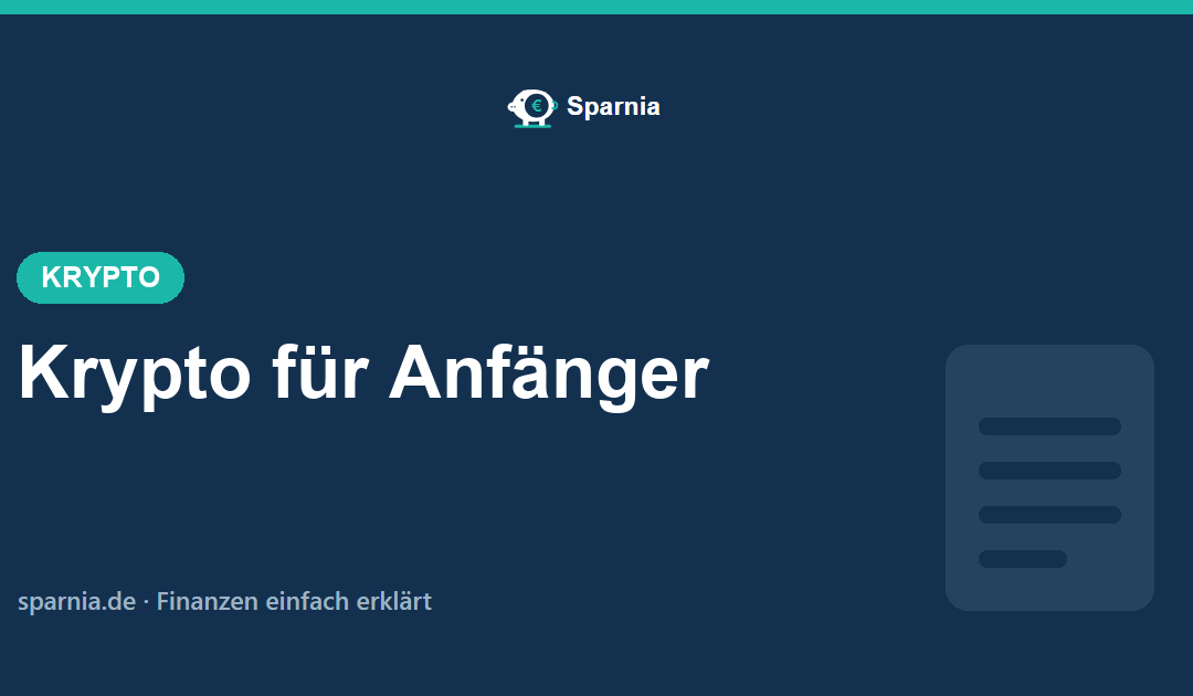 Krypto für Anfänger 2026 – sicher starten mit Börse, Wallet und Sparplan