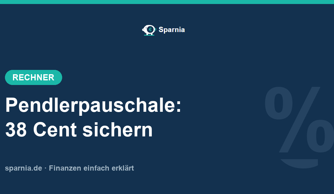 Pendlerpauschale-Rechner – Werbungskosten mit 38 Cent ab Kilometer eins