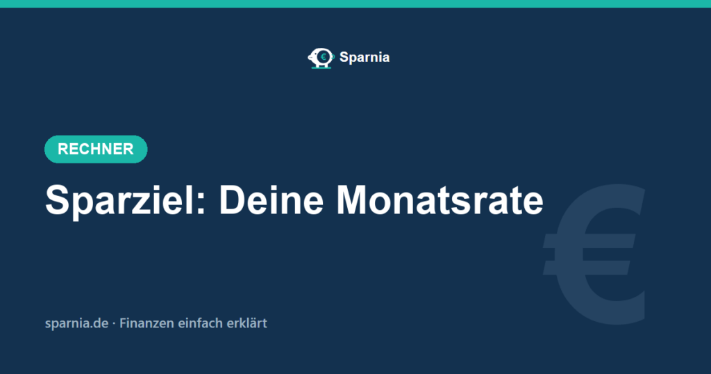 Sparziel-Rechner – nötige Monatsrate mit Zinseszins berechnen