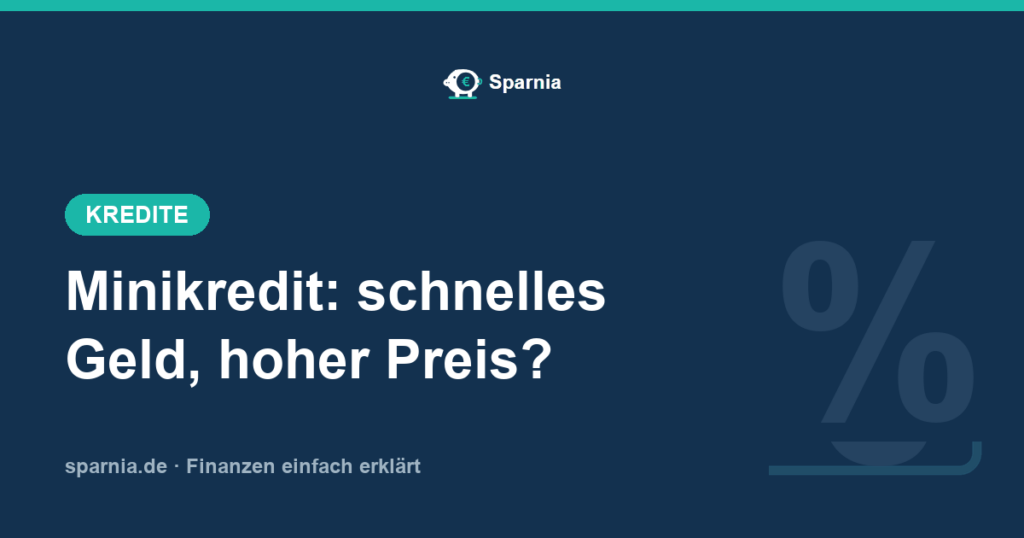 Minikredit: schnelles Geld zum hohen Preis