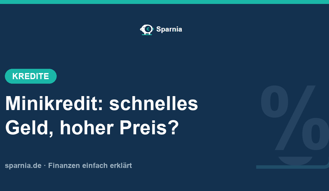 Minikredit: schnelles Geld zum hohen Preis
