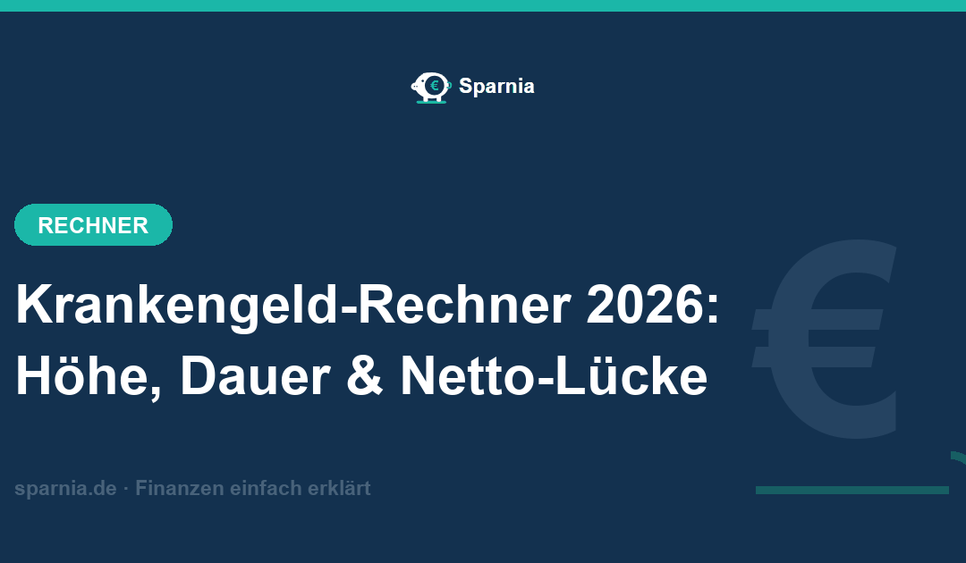 Krankengeld-Rechner 2026 – Höhe des Krankengelds, Beitragsanteile, Dauer und Netto-Lücke berechnen