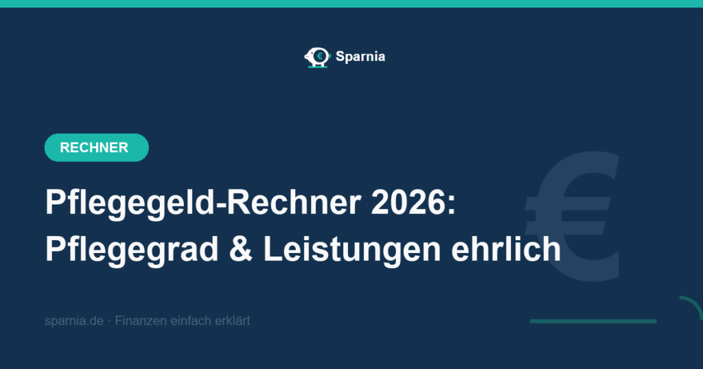 Pflegegeld-Rechner 2026 – Pflegegeld, Sachleistung, Tagespflege und Heimzuschlag je Pflegegrad nach SGB XI berechnen