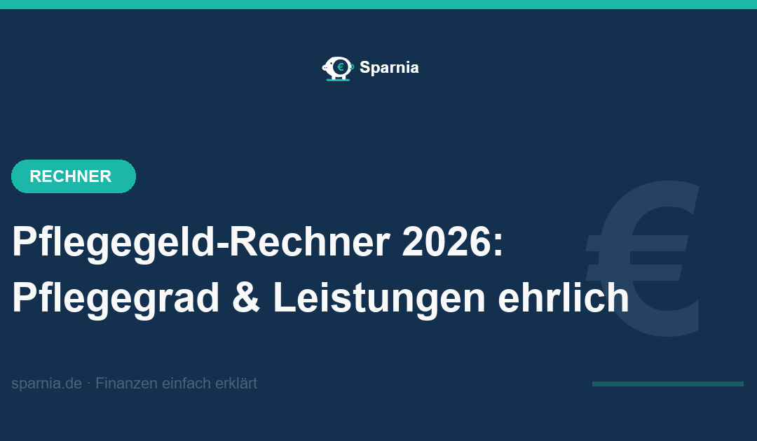 Pflegegeld-Rechner 2026 – Pflegegeld, Sachleistung, Tagespflege und Heimzuschlag je Pflegegrad nach SGB XI berechnen