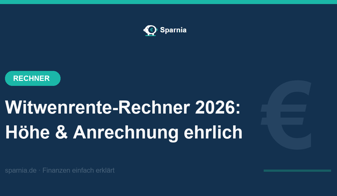 Witwenrente-Rechner 2026 – Höhe der Witwenrente mit Sterbevierteljahr, Einkommensanrechnung und Freibetrag berechnen